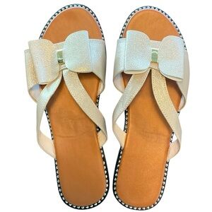 Cream Bow Sandals